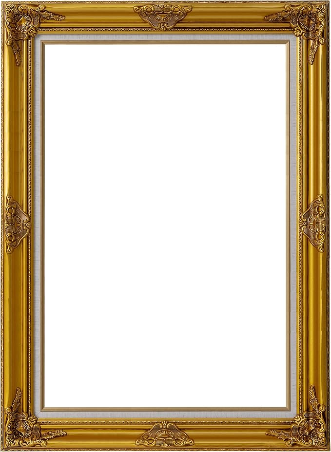 Classic 24x36 inch Picture Frames: Ornate Gold 36x24 Poster Frames for Canvas Photo Painting, Artwork, Wooden Antique Gallery Wall 24 x36 Frames without Acrylic Glass and Backing