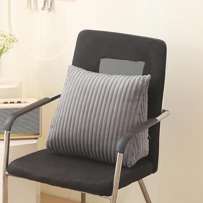 Corduroy Wedge Reading Pillow for Bed, 3 Sizes, 4 Colors for Bed, Sofa, Office Chair (Grey, Small 16 * 14 * 7in)