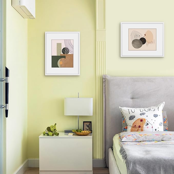 Picrit 11x14 Picture Frame Set of 12, Display 8x10 with Mat or 11x14 without Mat, Photo Frames for Wall Mounting or Table Top Display, White