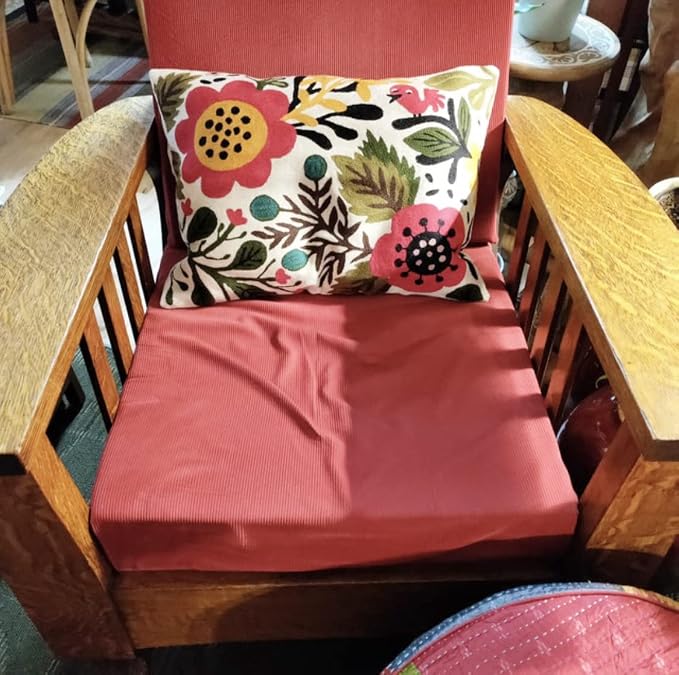 Lumbar Cushion Cover Hand Embroidered Wool 13x21 (Red Floral Lumbar Pillow Cover)