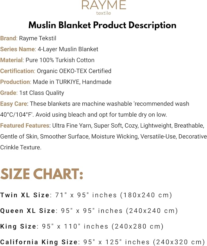 Muslin Blanket - Pure 100% Turkish Cotton Airy Soft Light Versatile Gauze Throw Blanket for Bed, Couch, Sofa (White, Twin XL Size (71" x 95" inch))