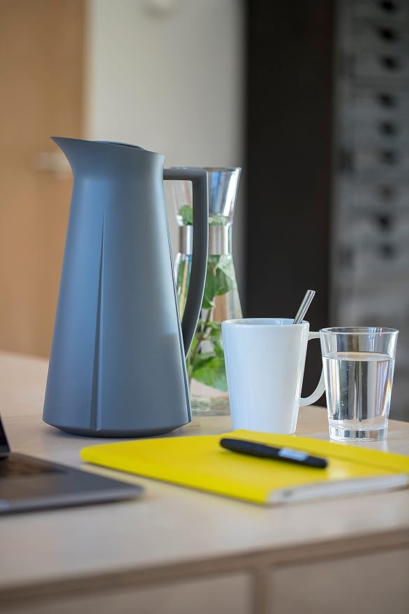 Rosendahl Grand Cru 30.4 oz. Water Carafe - Transparent Glass Pitcher with Stainless Steel Accents, Dishwasher Safe, Lead-free Modern Drinkware, Versatile Kitchen Accessory for Stylish Table Settings