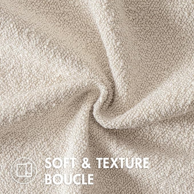 MIULEE 18x18 Inch Decorative Pillow Covers for Couch Bed Set of 2 Textured Boucle Neutral Throw Pillow Covers Natural Beige Ivory Accent Solid Pillowcases Sofa Living Room Home Decor