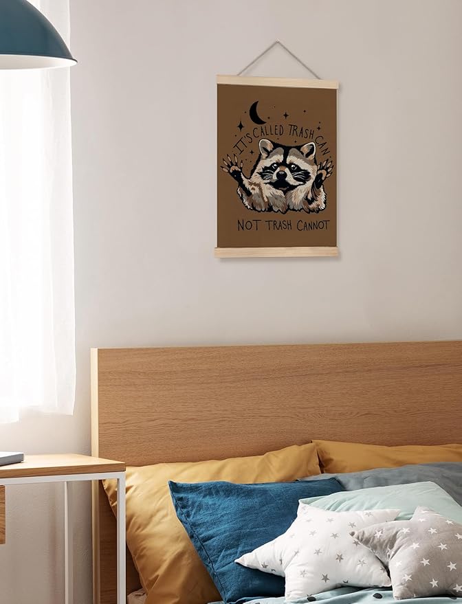 Foritho Funny Motivational Raccoon Poster Wall Art Framed, Raccoon Lovers Gifts, Funny Meme Trash Panda Animal Canvas Prints Wall Decor for Home Bedroom Dorm Office, 12x16 Inch
