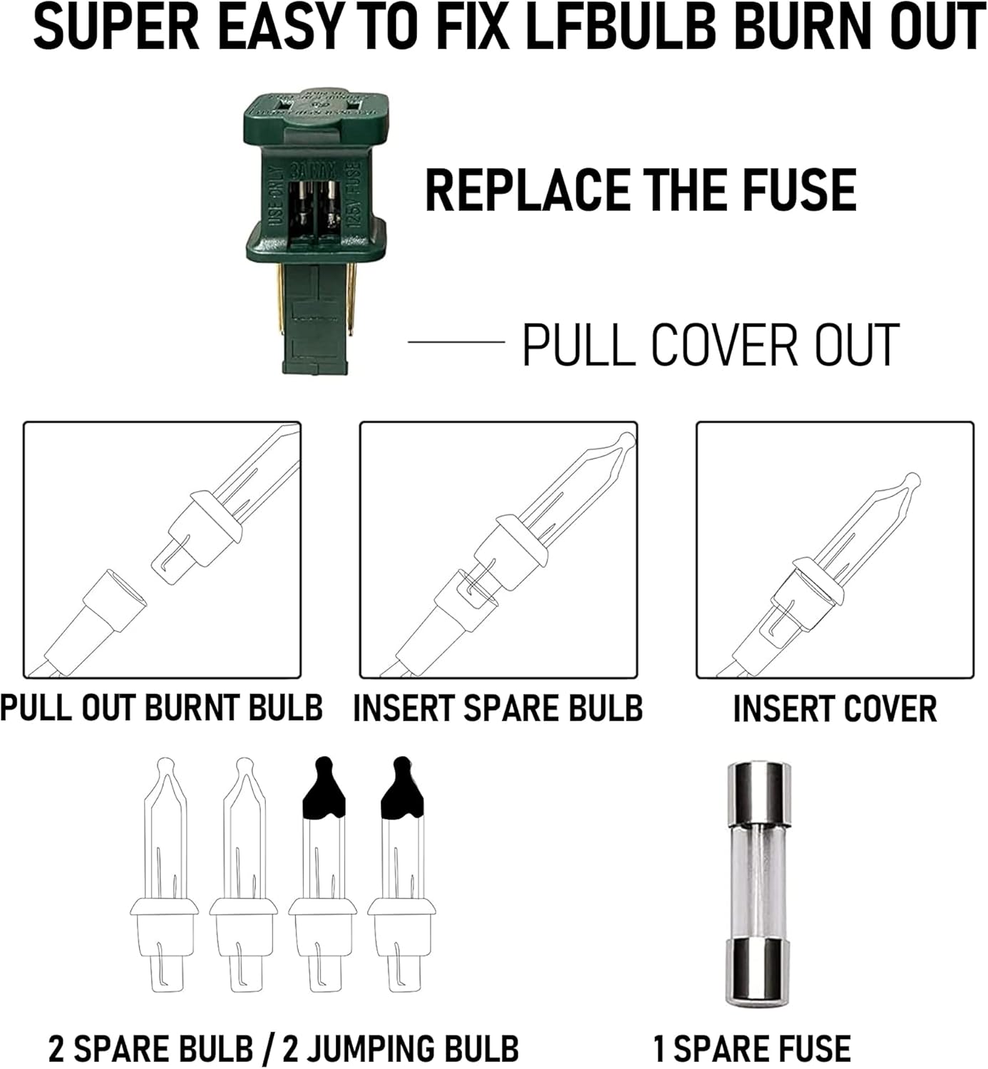 Warm White Christmas Lights, 2 Pack Total 40FT 200 Count Incandescent Christmas Mini Tree String Lights, Waterproof Christmas Decorations for Outdoor Indoor Xmas Patio Home Party Garden Yard Decor