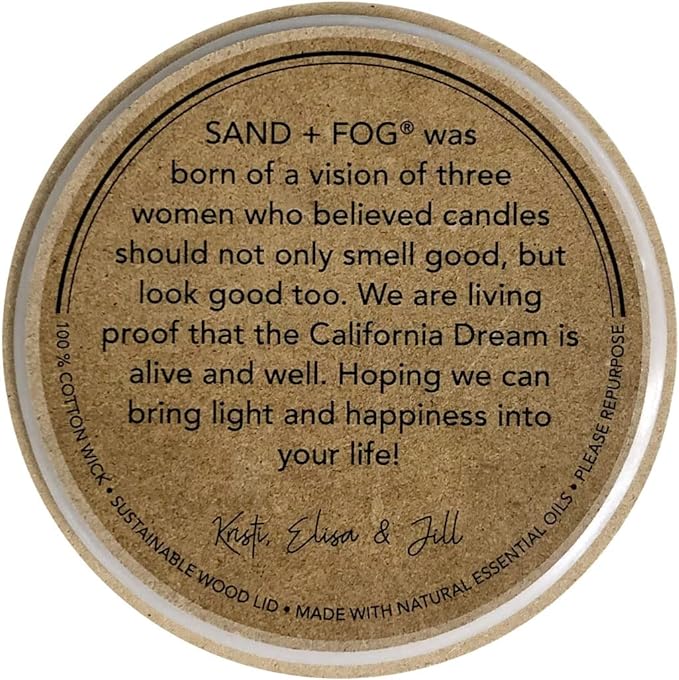 Sand + Fog Scented Candle - Apple Spice – Additional Scents and Sizes – 100% Cotton Lead-Free Wick - Luxury Air Freshening Jar Candles - Perfect Home Decor – 12oz