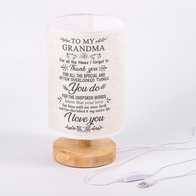 WSYEAR Grandma Anniversary Birthday Gifts from Grandchildren-Table Lamp Gifts for Grandma Birthday Best Grandmother Gifts for Bedroom
