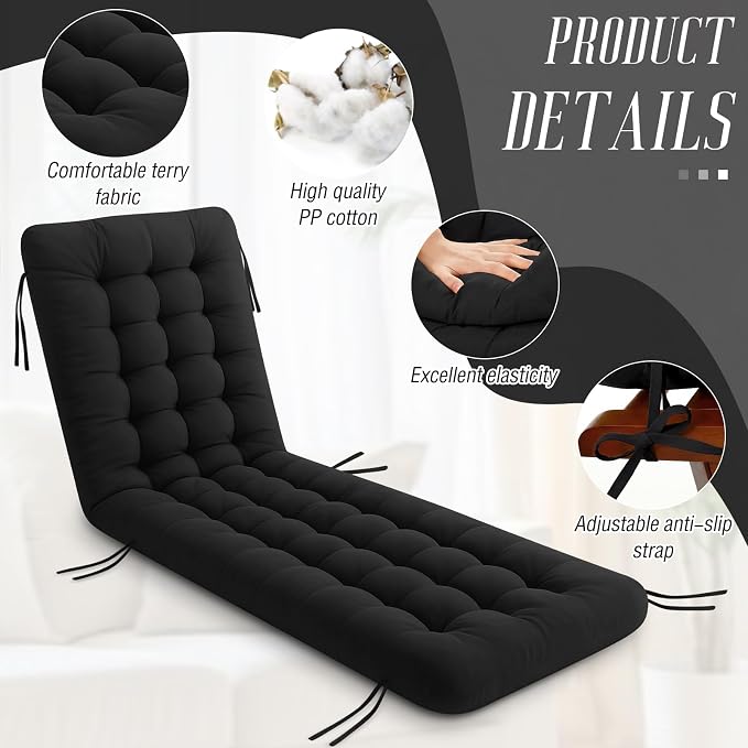 Vercraft Long Floor Cushion Large Floor Cushion with Brushed Cotton 74.8 x 27.5 x 3.15 in Jumbo Lounger Pillow for Outdoor Indoor Bay Window Meditation Yoga Reading Sleeping(1 Pc,Black)