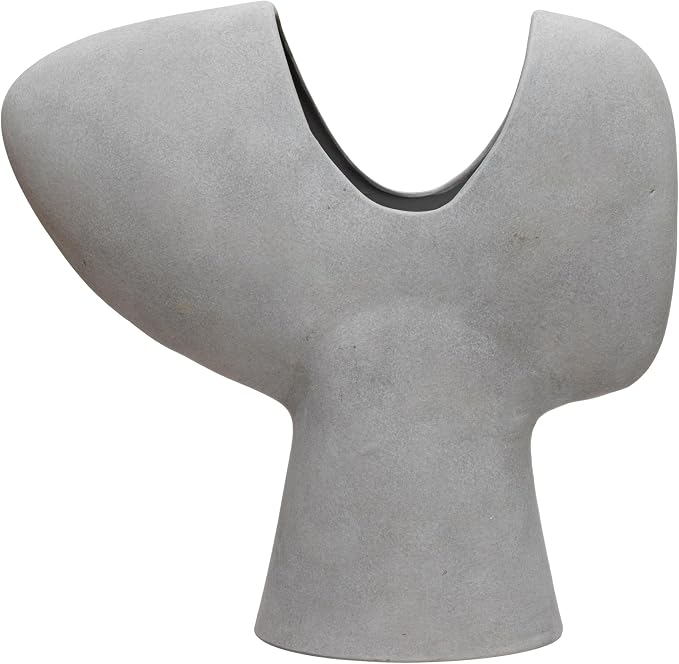 Bloomingville Modern Terracotta Abstract Vase, Grey