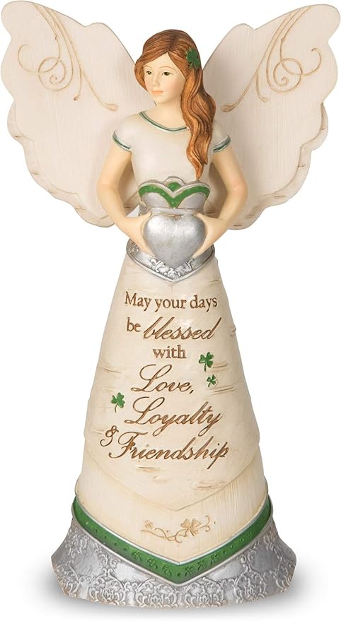 Pavilion Gift Company 82340 Elements Irish Blessings Angel Figurine, 6-1/2-Inch,Silver