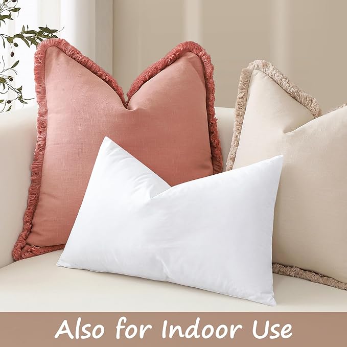 Artscope 28x28 Outdoor Pillow Inserts, Synthetic Down Waterproof Throw Pillow Inserts (Pack of 2), Decorative Outdoor Pillows for Couch Sofa Bed Patio Furniture