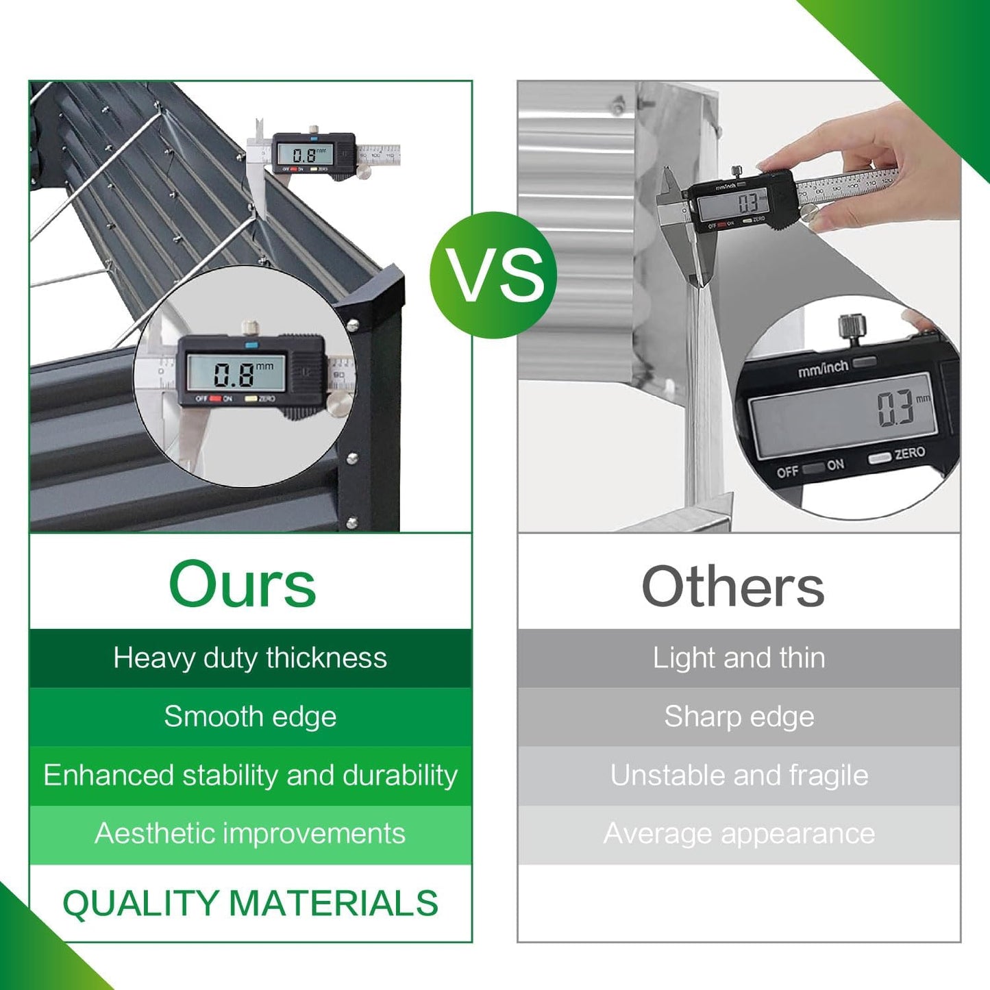 GARDMAX 8x4x2FT Galvanized Raised Garden Bed Kit, Metal Planter Boxes Outdoor with Easy Assembly, Large Garden Bed for Vegetables, Fruits, Flower, Herbs Rectangle Dark Gray