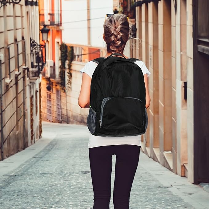 Jexine 10 Pcs Backpacks in Bulk 16.5 Inches Back Pack Basic Backpack for Adult Lightweight Outdoor Travel Book Bags(Black)