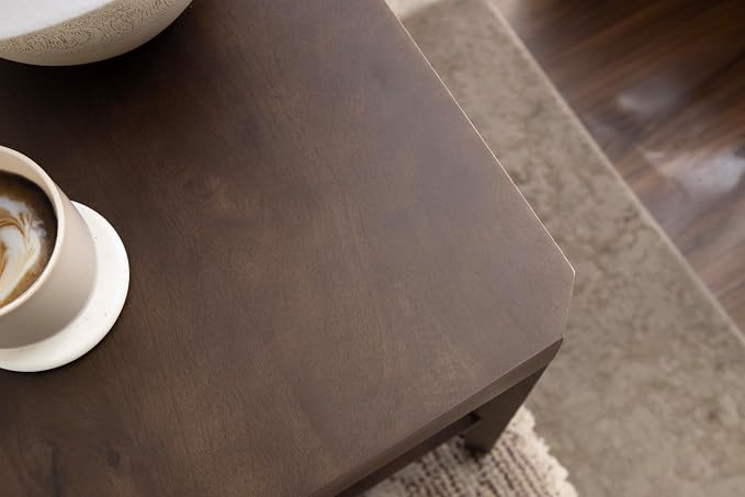 Kate and Laurel Talcott Modern Rectangle Wood Side Table; 22 x 14 x 26; Dark Brown; Transitional Decorative Two-Tier End Table for Use as a Bedroom Nightstand or Living Room Accent