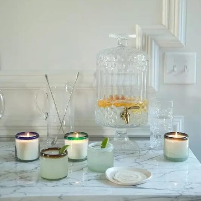 Paddywax La Playa, Cactus Flower + Bamboo Scented Candle in Reusable Hand-Blown Bubble Glass, Soy Wax Candle with Approx. 40 Hour Burn Time, Decorative Gift Candle for Home, Cactus Flower + Bamboo