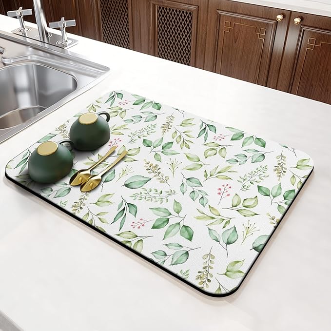Fun Coffee Mat 23inx15in,Coffee Bar Mat for Countertops,Absorbent Hide Stain Anti-Slip Coffee Bar Accessories Fit Under Coffee Machine Mat,dish Drying Mats for Kitchen