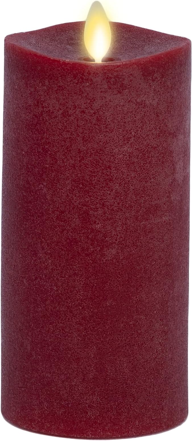 Luminara - Flameless LED Battery Operated Flickering Pillar Candles - Red - Pack of 1-3x6.5 - Realistic Moving Flame Real Wax Indoor/Outdoor Decor