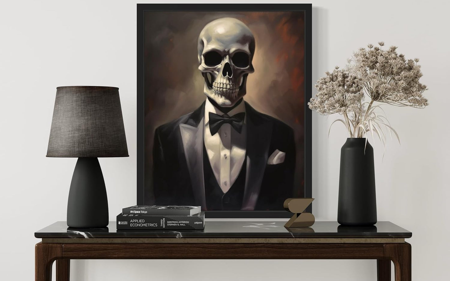 Skull Portrait Poster Art Print, Halloween Scary Vintage Wall Art Academia Spooky Painting Decoration for Horror Prints, Gothic Posters Bedroom Decor 89 (Skull Portrait, 16 x 20 inches, Unframed)