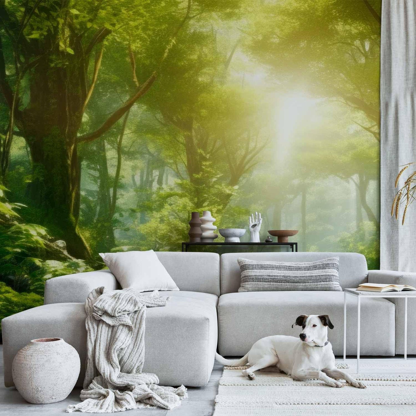 artgeist Wall Mural Forest 216x98 in - XXL Non-Woven Corner Wallpaper Fleece Angle Wall Decor Photo Print Picture Mashrooms Story Flowers Butterfly Forestc-B-10181-a-a