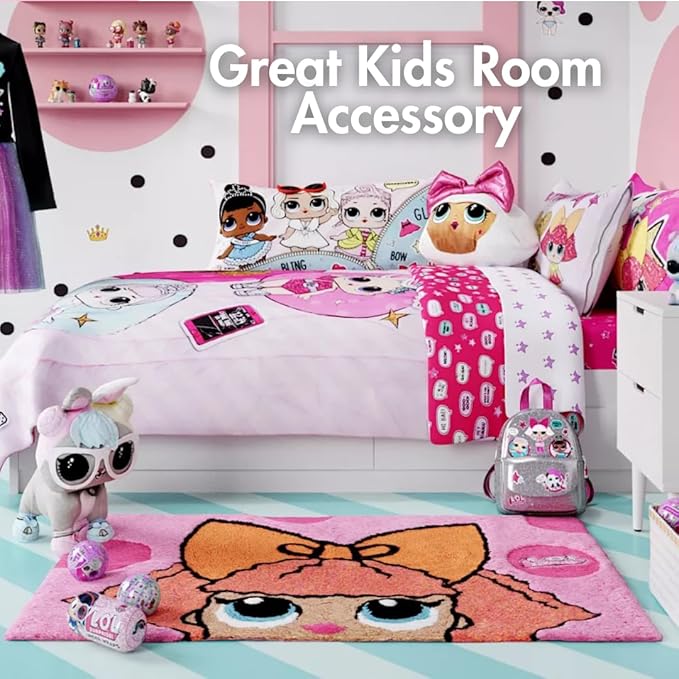 LOL Surprise! Glitter Queen Kids Room Non Slip Area Rug, 30" in x 48" in, (Official Licensed Product) By Franco