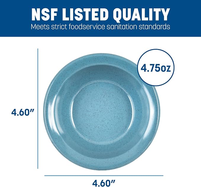 Carlisle FoodService Products Kingline Rimmed Fruit Bowl, Heavy Duty Melamine Dish for Serving, 4.75 Oz, 48 Count, Sandshade