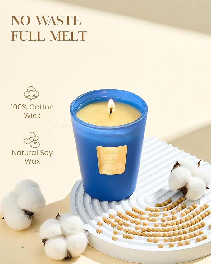 M&SENSE Peaceful Patchouli Soy Candle, 14.1oz, Meditation Home Fragrance | 60H Slow Burn, Non-Toxic, Yoga Aromatehrapy, Stress Relief, Calming, Relaxing Housewarming Gift