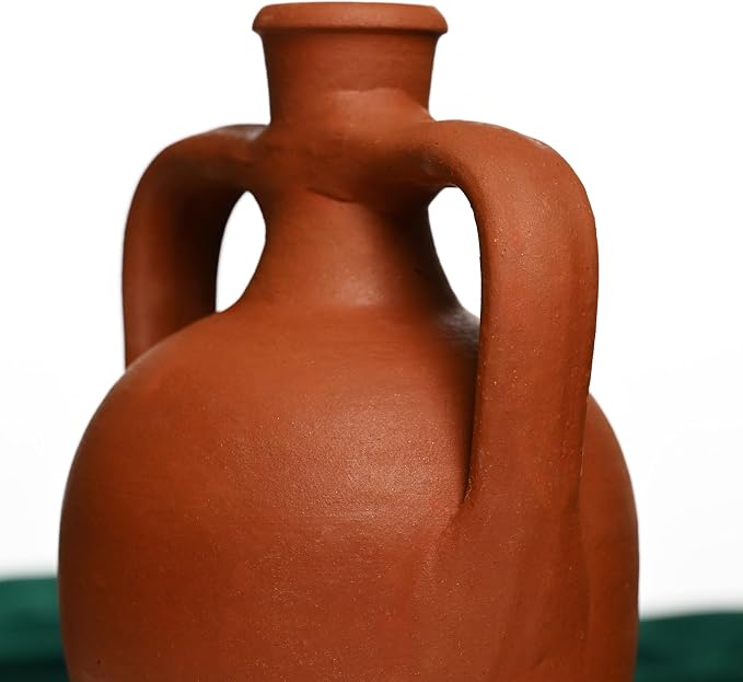 Terracotta Double Handled Amphora Water Jug, Clay Pitcher, Wine Carafe, Home Decor Vase, Pottery Jar, Traditional Kitchen Gift, Fit for DIY!