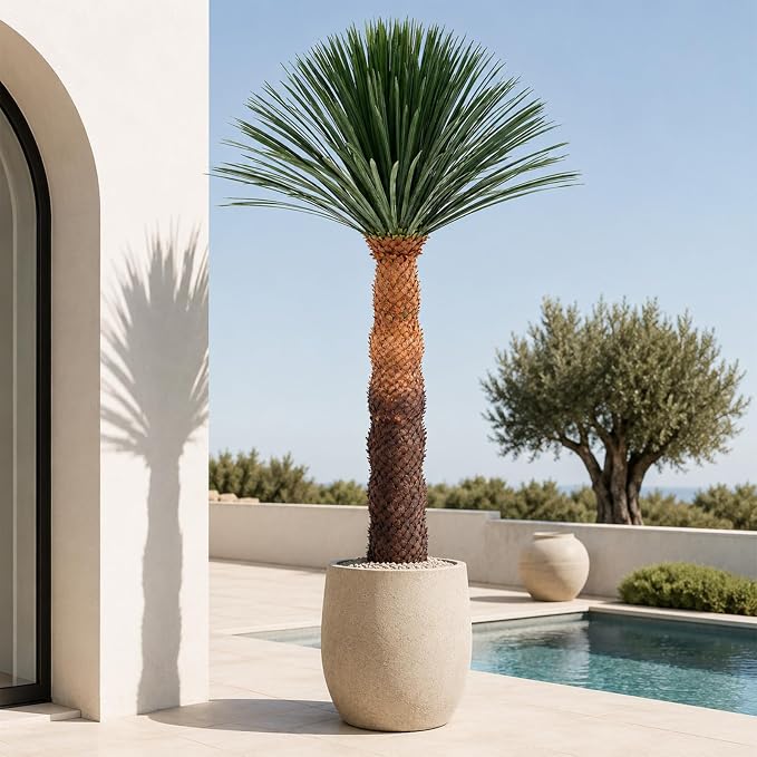 8.6FT Artificial Agave Plant in Black Pot, 103 Inch Tall Faux Agave with Removable White Coating, Fake Floor Plant for Indoor Outdoor Front Porch Patio Home Office Hotel Desert Style Decor
