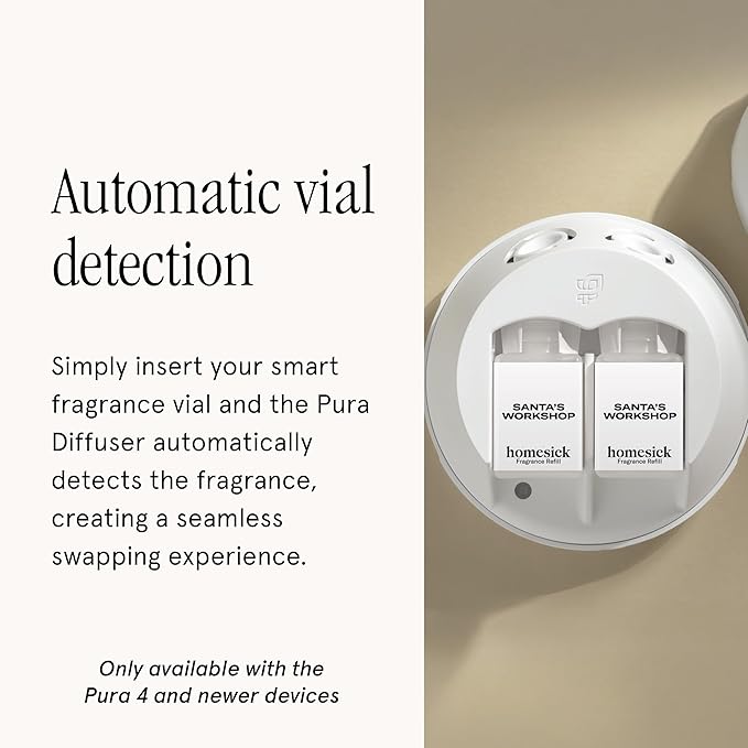 Pura & Homesick Home Scent Refill - Smart Home Air Diffuser Fragrance - Long-Lasting Luxury Scent per Refill - Clean Diffuser Fragrance - Household Essential - 2 Pack, Santa's Workshop