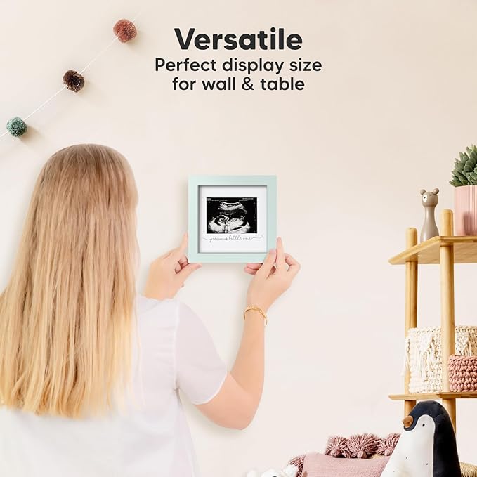 KeaBabies Baby Sonogram Picture Frame and Baby Footprint Kit - Modern Ultrasound Frame For Mom To Be - Baby Hand and Footprint Kit, Keepsake Frame Kits