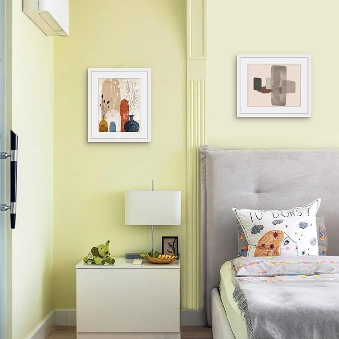 Picrit 10x12 Picture Frame Set of 12, Display 8x10 with Mat or 10x12 without Mat, Photo Frames for Wall Mounting or Table Top Display, White