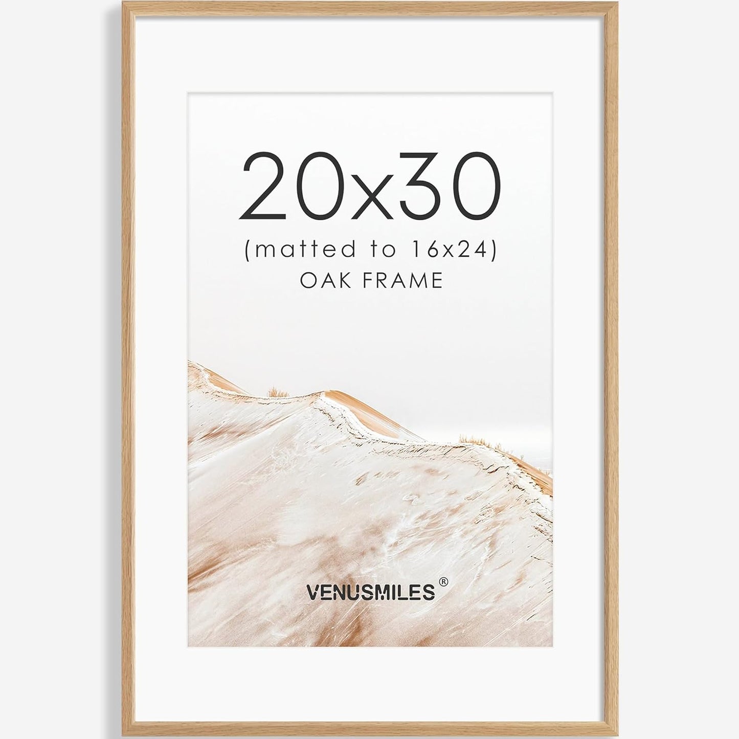 20x30 Poster Frame Natural Solid Oak Photo Frames with 16x24 Removable Mat Wall Hanging Large Handcrafted Frame with HD Plexiglass Wall and Tabletop Display Large Picture Frame