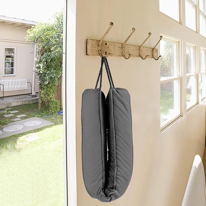 Sunolga 2 Pack Door Draft Stopper Filled with Glass Beads & Cotton, 28 Inches Removable Machine Washable Sound Proof Under Door Draft Blocker with Anti-Abrasion Bottom for Door and Window, Gray