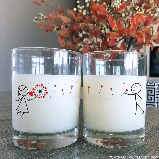BoldLoft My Heart is All Yours Couple Drinking Glasses-Gifts for Him, Boyfriend, Husband Couple, Gifts for Him and Her, Anniversary, Valentines, Wedding, Engagement, Birthday