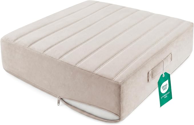 Codi Thick Replacement Couch Cushions, Upholstery Foam with Washable Covers for Sofa Cushion Chair Meditation - 24 × 24 × 5 Inch, High Density Foam, Ivory
