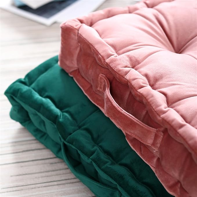 Lifup Large Round Floor Pillow Cushion for Adults, Tufted Plush Cushions with Handle for Classroom Balcony Tatami Living Room Yoga Seating Pink 20"