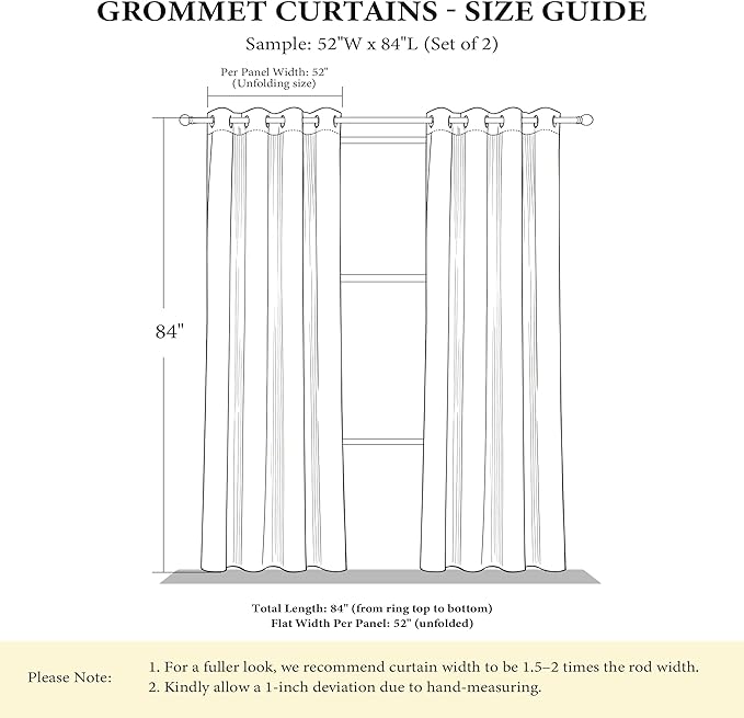 NICETOWN Cream Linen Curtains 96 inch Long, Farmhouse Ivory White Embroidered Drapes for Cottage, Light Filtering Bronze Grommet Top Chic Geometric Patterned Panels, W52 x L96, 1 Pair