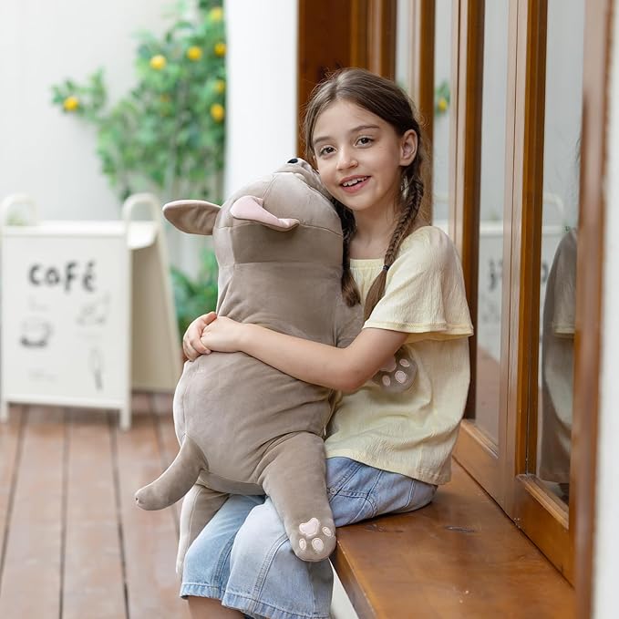 Tezituor 2.5lb Plush French Bulldog Pillow, 30 Inches Large Stuffed Dog Frenchie Stuffed Animal for Adults & Kids Hugging Pillow, Sofa Cushion, Home Decor