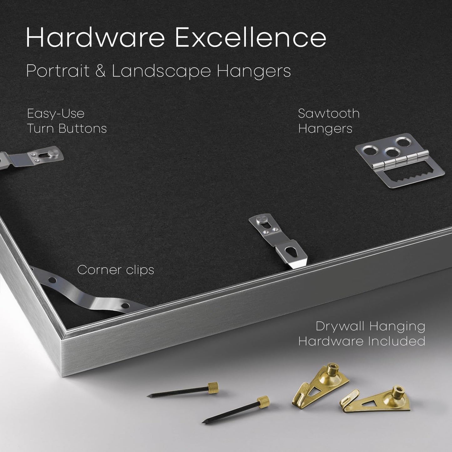 Homeforia Silver 14x14 Picture Frame, High End Metal 14 x 14 Square Frame with Mat 12 x 12 Photo, 14x14 Poster Frames Matted to 12x12 Print, 14 by 14 Hanging Frames, Tempered Glass, Wall Kit, Set of 1