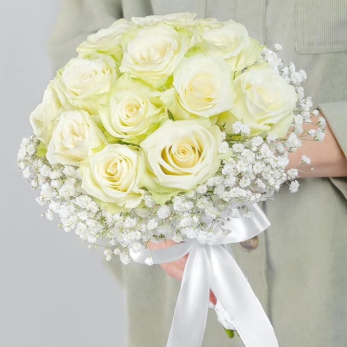 Yastouay Babys Breath Artificial Flowers, 90 Pcs White Baby Breath Flowers Artificial Bulk, Real Touch Fake Babys Breath Gypsophila for Wedding Party Bouquet Floral Arrangement Home Decor