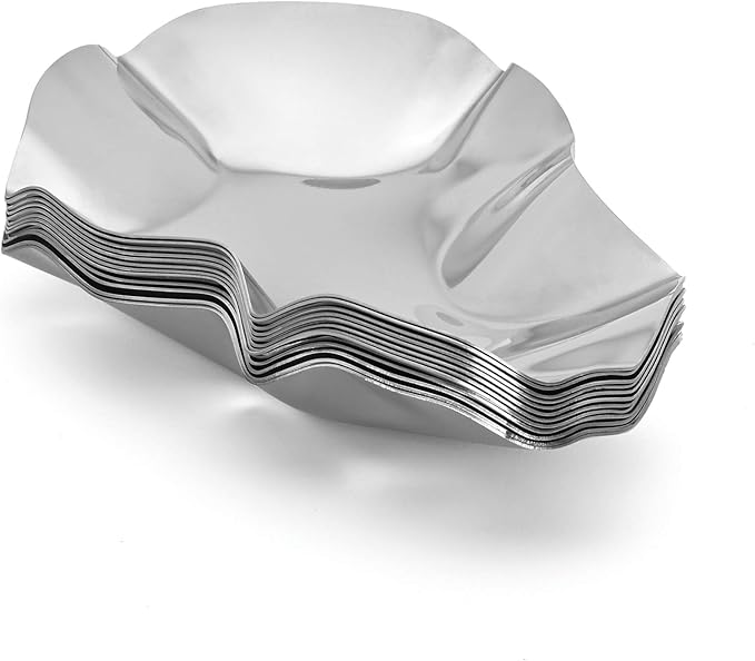 Outset Grillable Shells, Stainless Steel Grillable Oyster Shells, Set of 12 | Grill or Bake Oysters | Durable Stainless Steel Grilling Shells | Cook & Serve Oysters | Seafood Barbeque Accessories