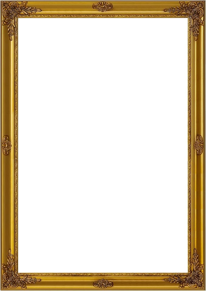 ArtXO Gold 24x36 Picture Frames: Wooden Wall Frames for 24 by 36 Photo Display, Vintage Picture Frames, Ornate Photo Frames 36x24 without Glass and Back