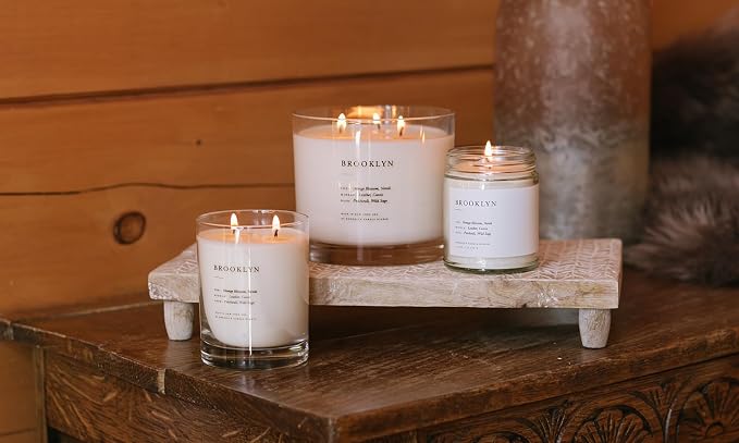 Brooklyn Candle Studio Brooklyn XL 3 Wick Candle - Luxury Scented Candle, Vegan Soy Wax, Hand Poured in The USA, 100 Hour Slow Burn Time - 27oz
