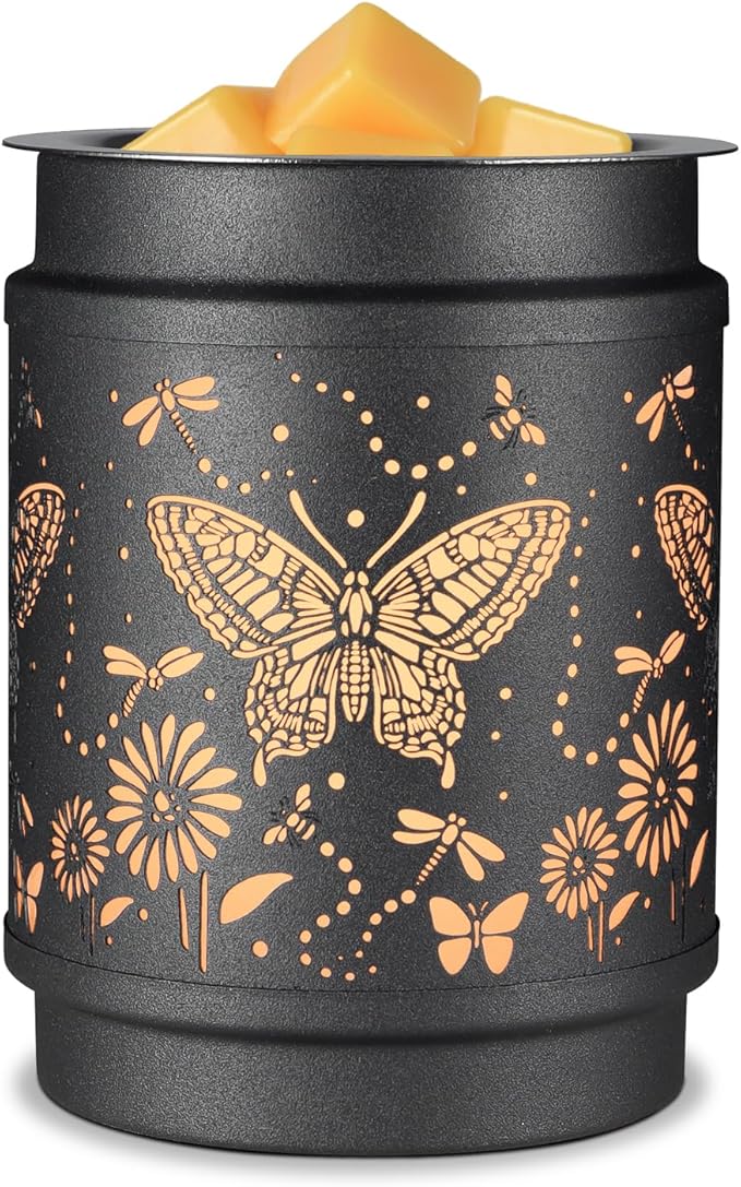 kobodon Wax Melt Warmer Metal Wax Warmer for Scented Wax Electric Fragrance Candle Oil Burner 2 in 1 Wax Melts as Gifts for Moms Grandma Women Girls(Butterfly)