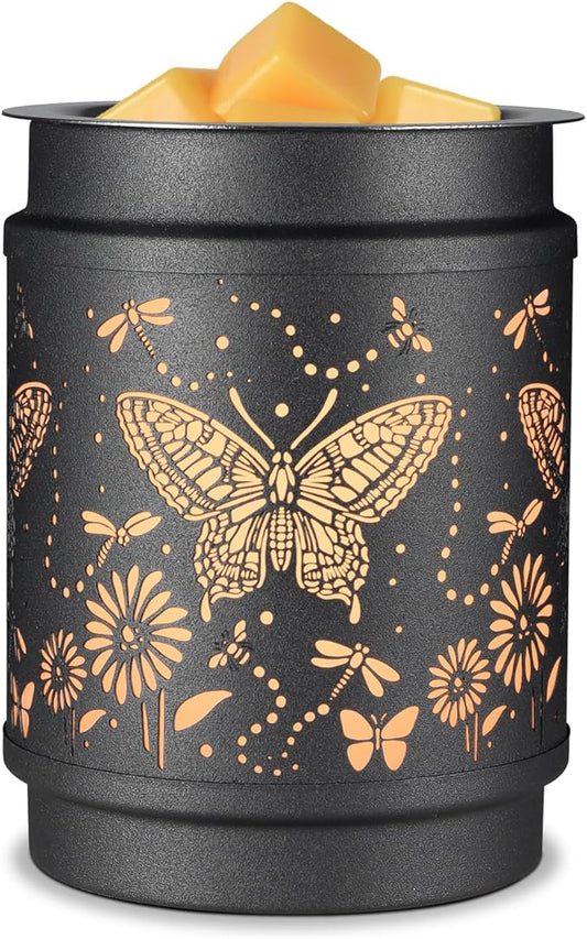 kobodon Wax Melt Warmer Metal Wax Warmer for Scented Wax Electric Fragrance Candle Oil Burner 2 in 1 Wax Melts as Gifts for Moms Grandma Women Girls(Butterfly)