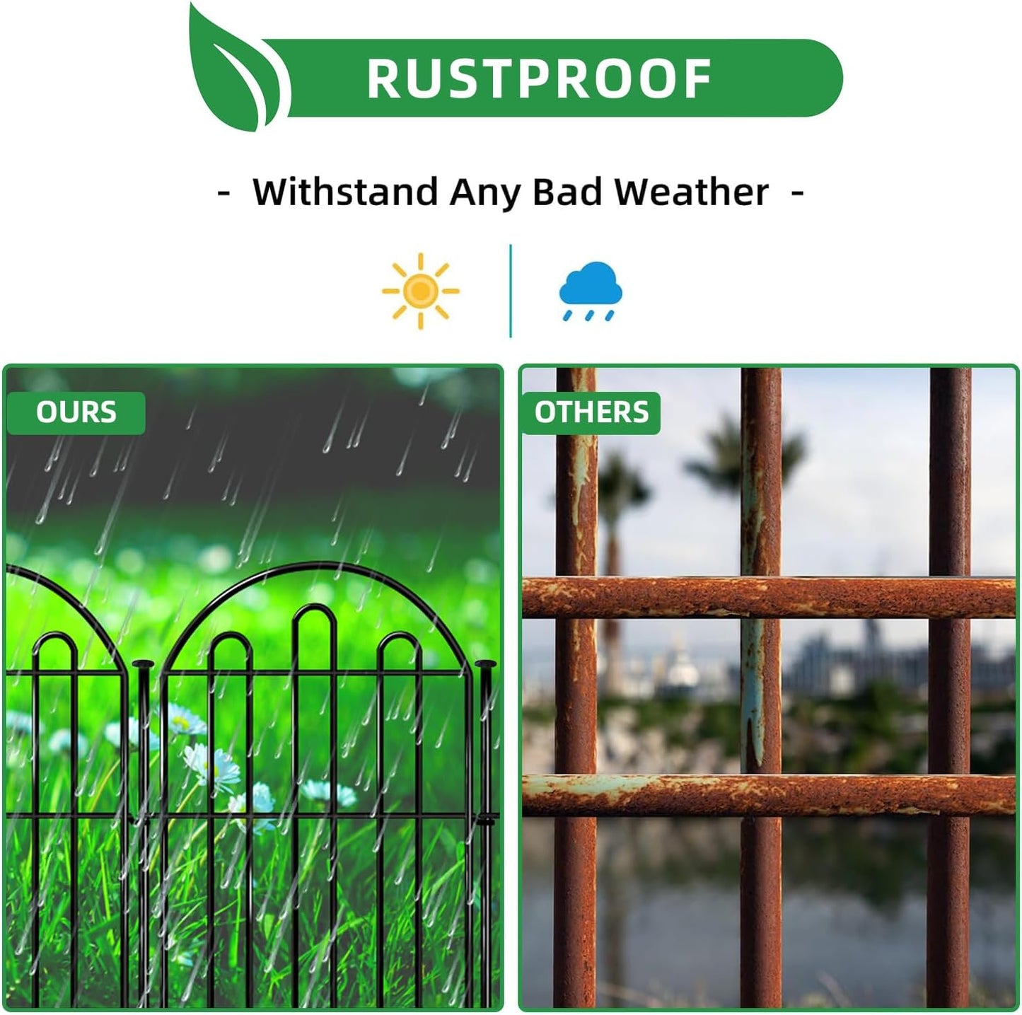 32 Pack Decorative Garden Fence, 26in x 34.6ft Arched No Dig Animal Barrier Fence for Dog Rabbit, Garden Edging Border, Rustproof Metal Ground Stake Border Fencing Panel for Outdoor Yard Patio Decor