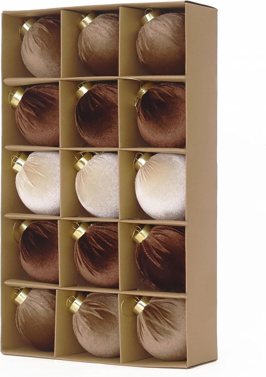 3.15inch Velvet Ornaments for Christmas Tree, 15pcs Multicolor Flocked Christmas Ornaments Decorations Balls Set Decor