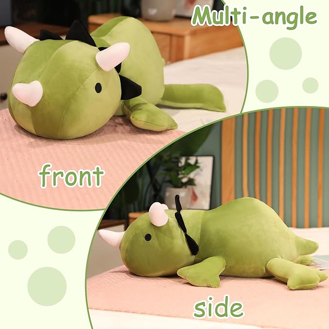 SQEQE Weighted Dinosaur Plush, Weighted Dinosaur Stuffed Animal, Dino Plushies Dino Pillow Toy Gift for Kids Adults 9.8 Inch, 0.8 Lbs