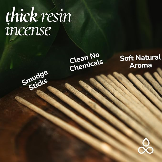 Organic Frankincense Resin Incense Sticks - (24+ Smudge Incense, 9 Inches) Thick Church Incense for Catholic Worship with Frankincense & Myrrh Resin (Loban Olibanum Incense)