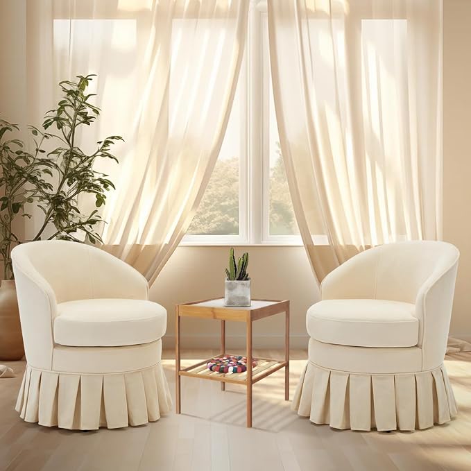 GarveeHome Vanity Stool, Upholstered Tall Back Arm Chair w/Side Pockets, Wood Legs Comfortable Dressing Piano Bench Chair for Vanity for Makeup Room, Bathroom